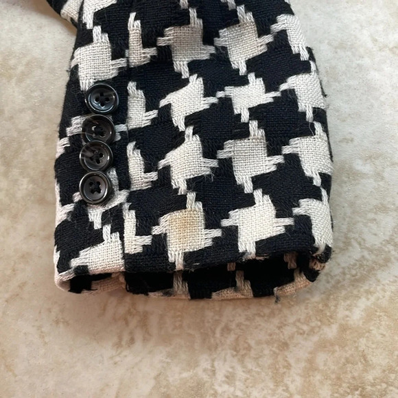 George by Mark Eisen Women’s Blazer Button Closure Collared Houndstooth Size 4 - Picture 8 of 10